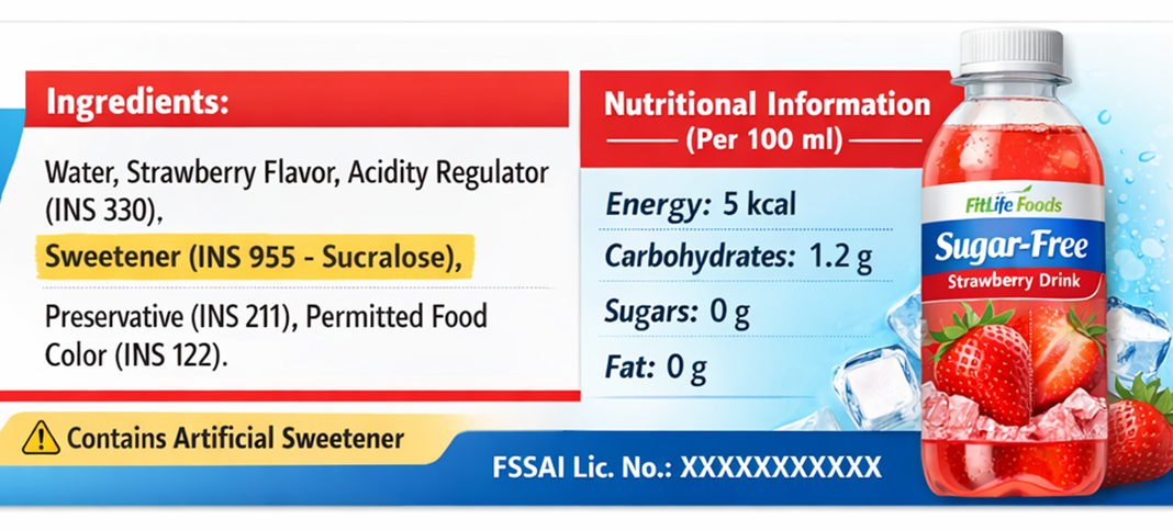 Sweetener in a Sugar-Free drink