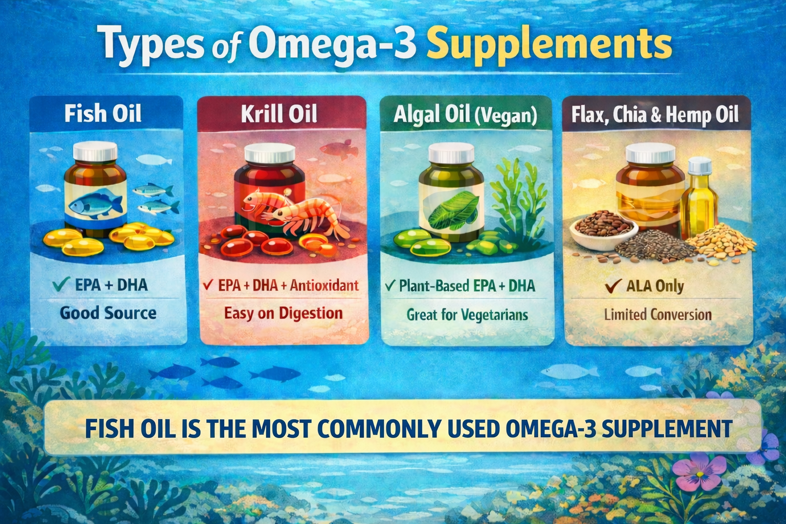 Different types of Omega-3 Supplements
