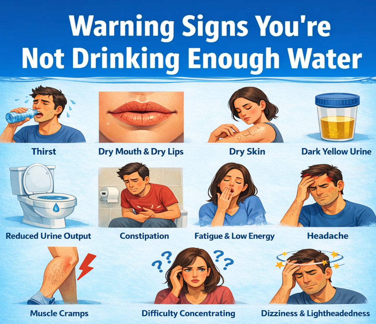 Warning sign you are not drinking enough water